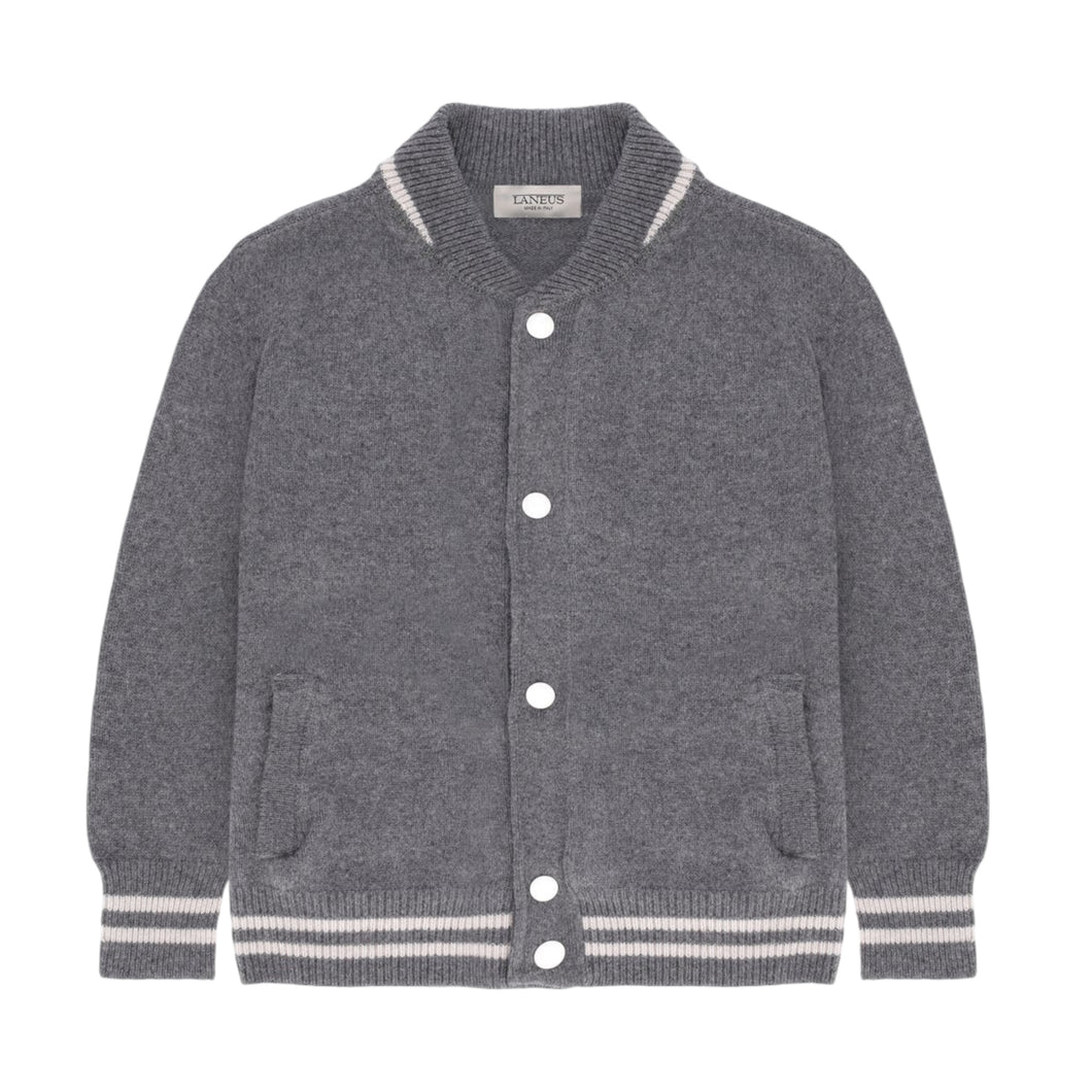 Maglione a bomber il lana merinos e cashmere