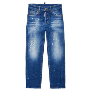 Jeans straight sfumato con macchie - 642