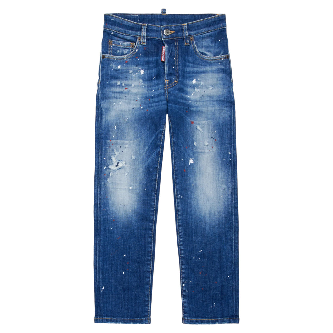 Jeans straight sfumato con macchie - 642