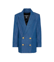 Carica l'immagine nel visualizzatore di Gallery, Blazer doppiopetto effetto denim
