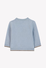 Carica l'immagine nel visualizzatore di Gallery, Maglione neonato azzurro in lana ricamata
