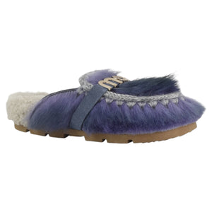 Slippers winter bio slide long hair ponyskin