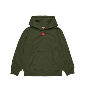 Felpa verde con cappuccio