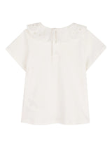 Carica l'immagine nel visualizzatore di Gallery, T-shirt con collo in pizzo neonata
