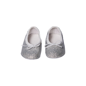 Ballerine neonata con glitter argento