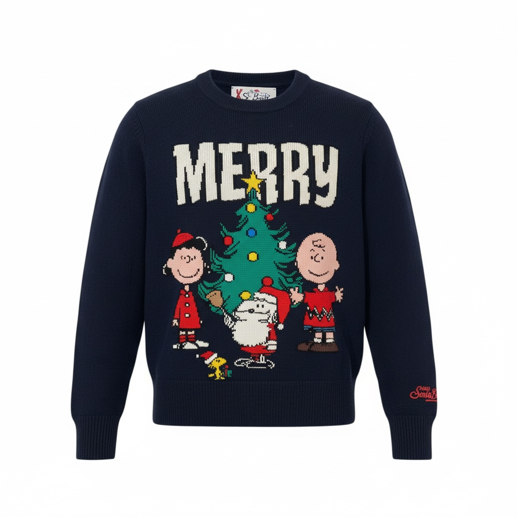 Maglione blu natalizio Snoopy Edition