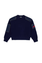 Carica l&#39;immagine nel visualizzatore di Gallery, Pullover in misto lana con inserti in denim
