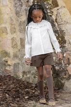 Carica l'immagine nel visualizzatore di Gallery, Camicia bambina in cotone con colletto volante
