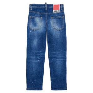 Jeans straight sfumato con macchie - 642