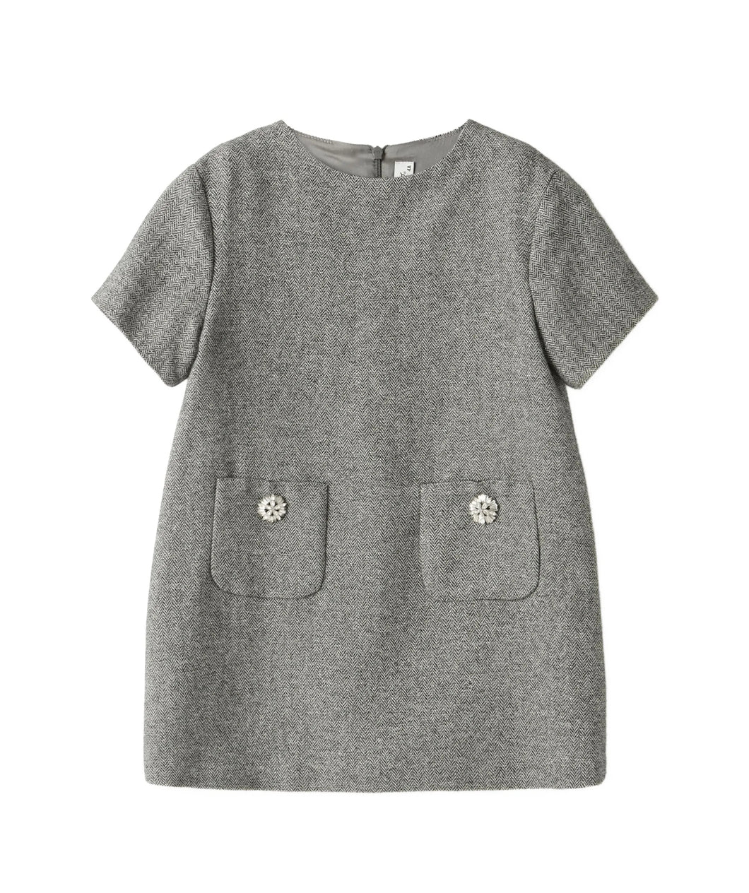 Abito a trapezio misto lana e lurex