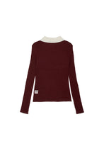 Carica l'immagine nel visualizzatore di Gallery, Pullover a costine con colletto contrasto

