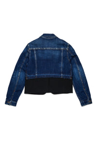 Giacca in denim e fresco di lana