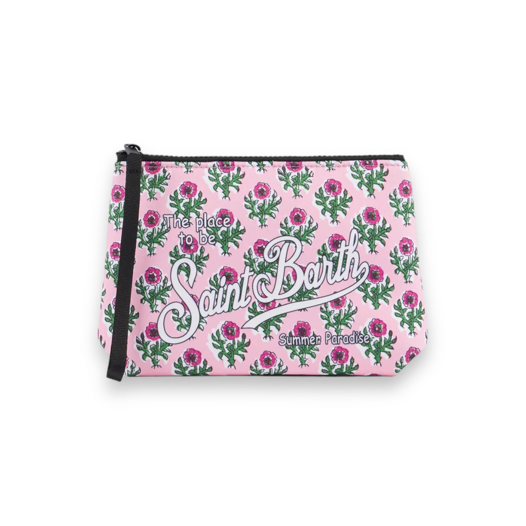 Pochette in scuba a fiori Aline