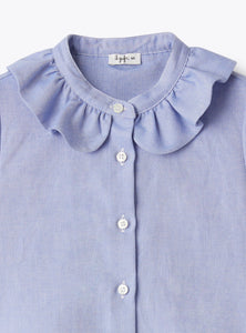 Camicia con collo in volant