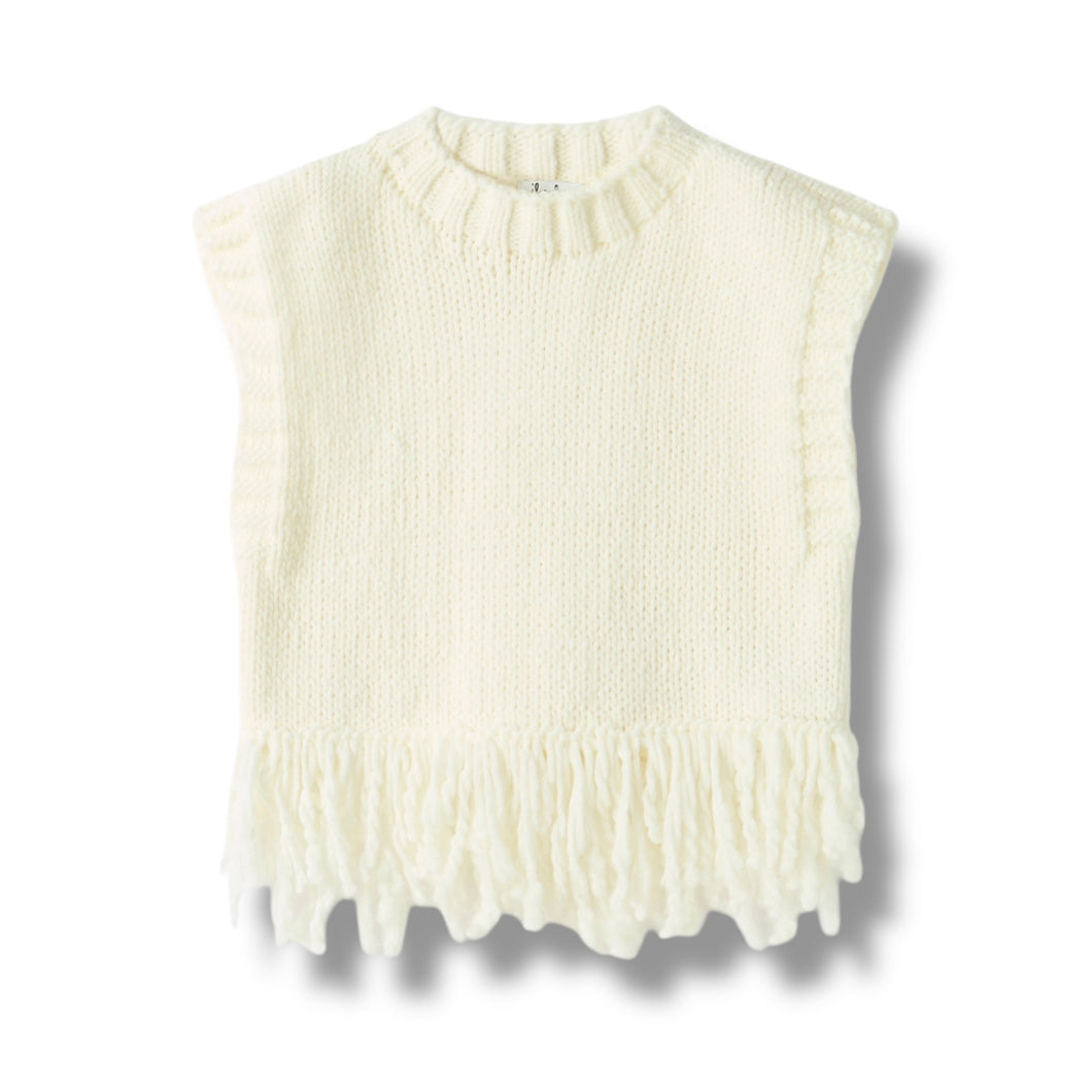 Gilet in maglia con frange