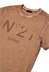 T-shirt con logo in dissolvenza