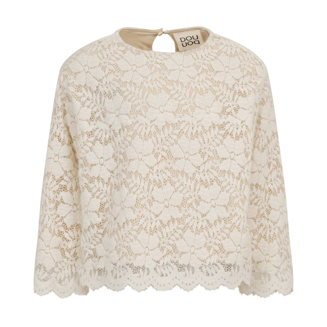 Maglia avorio in pizzo