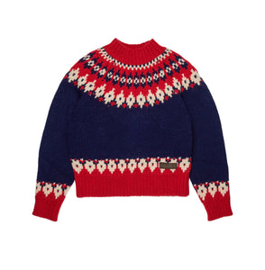 Maglione con motivo a intarsio