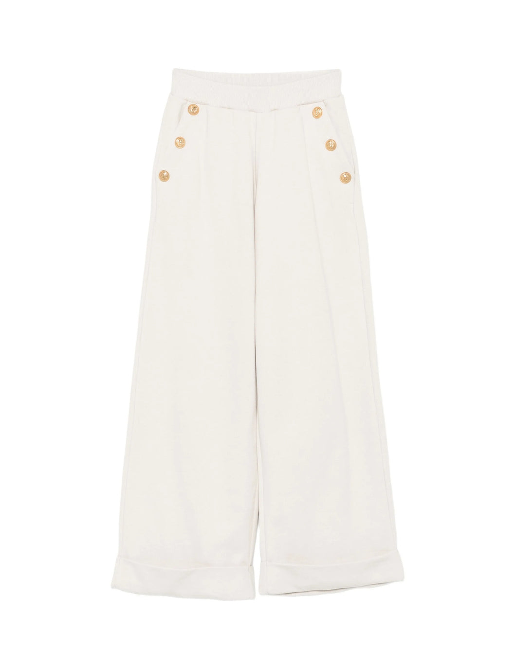 Pantaloni sportivi con bottoni oro