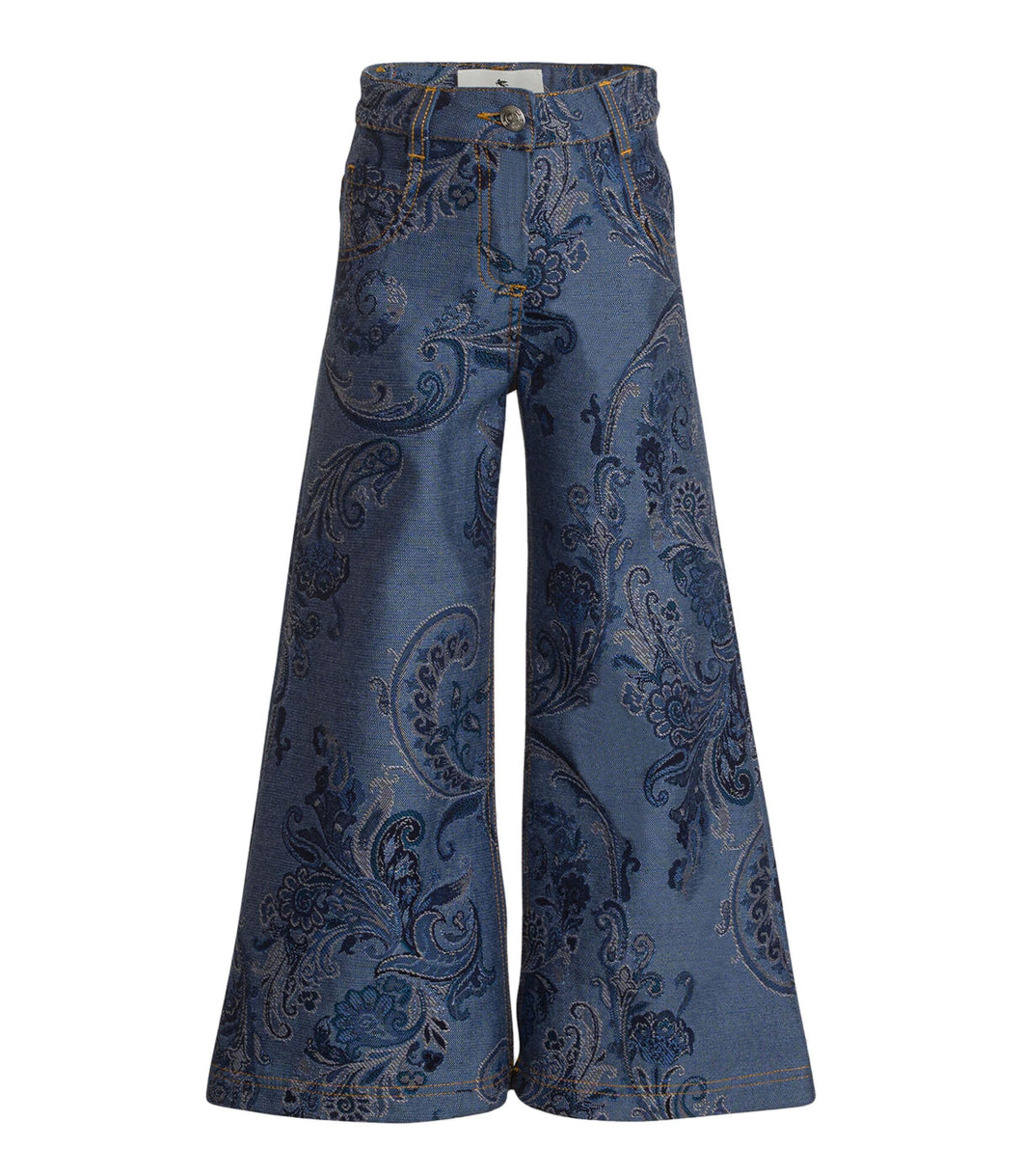 Pantalone in denim a gamba ampia