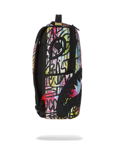 ZAINO SPRAYGROUND GRAFFITI SHARKMOUTH THROWS DLXSV BACKPACK MULTICOLOR