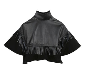 Giacca cropped in pelle