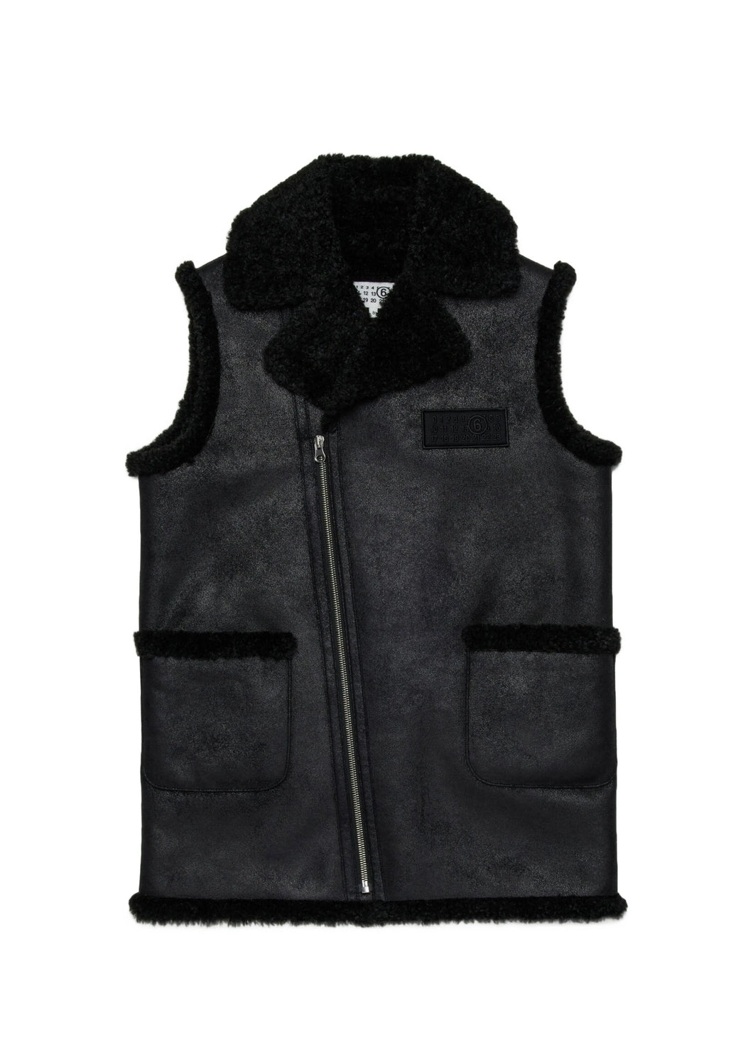 Gilet smanicato in eco montone