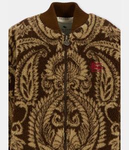 Giacca a bomber in teddy bear con zip