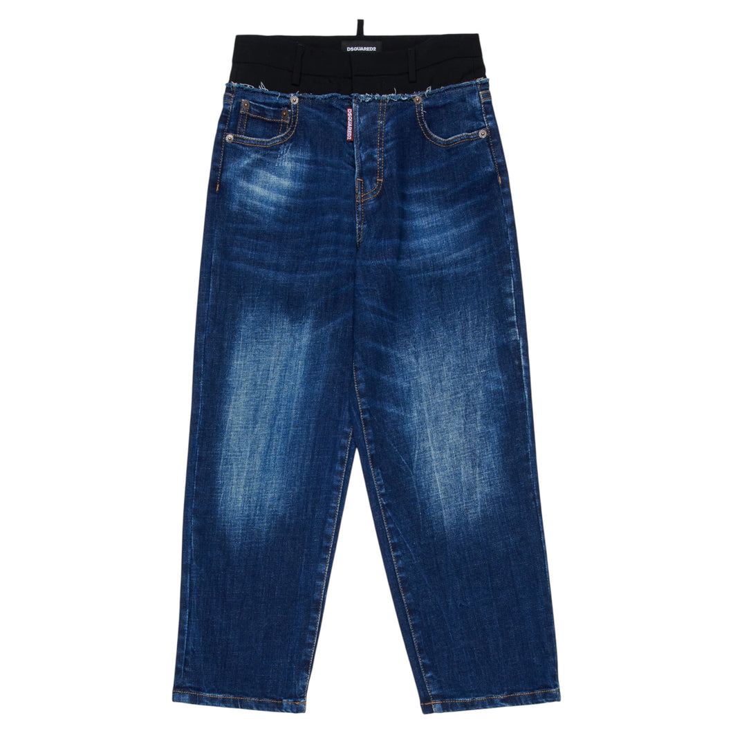 Jeans regular in doppio tessuto