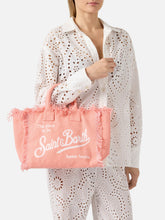 Carica l'immagine nel visualizzatore di Gallery, BORSA COLETTE ARANCIONE IN CANVAS CON FRANGE
