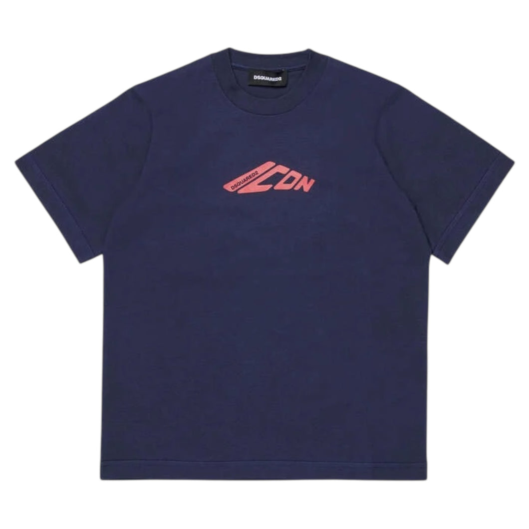 T-shirt blu girocollo ICON