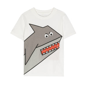 T-shirt tema squalo con dettaglio zip