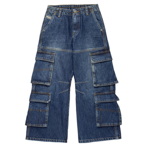 Jeans straight scuro sfumato - D-Sire Cargo