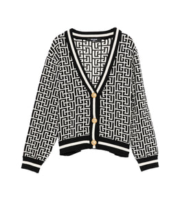 Cardigan con motivo geometrico
