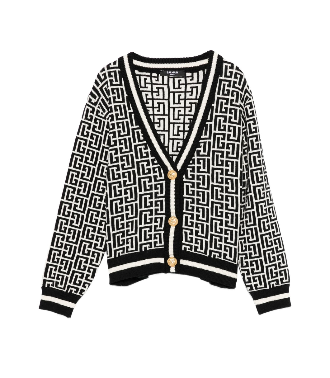 Cardigan con motivo geometrico