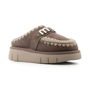 Mou slippers beige con logo