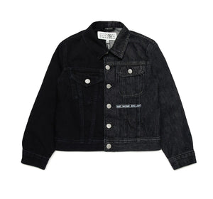 Giacca in denim bicolore