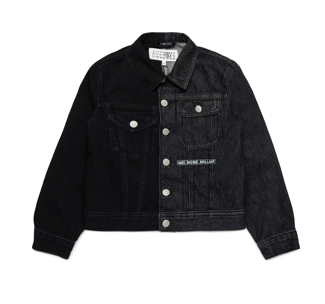 Giacca in denim bicolore