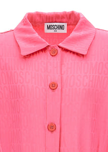 Abito rosa con logo monogram