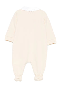 Tutina beige unisex con motivo teddy bear