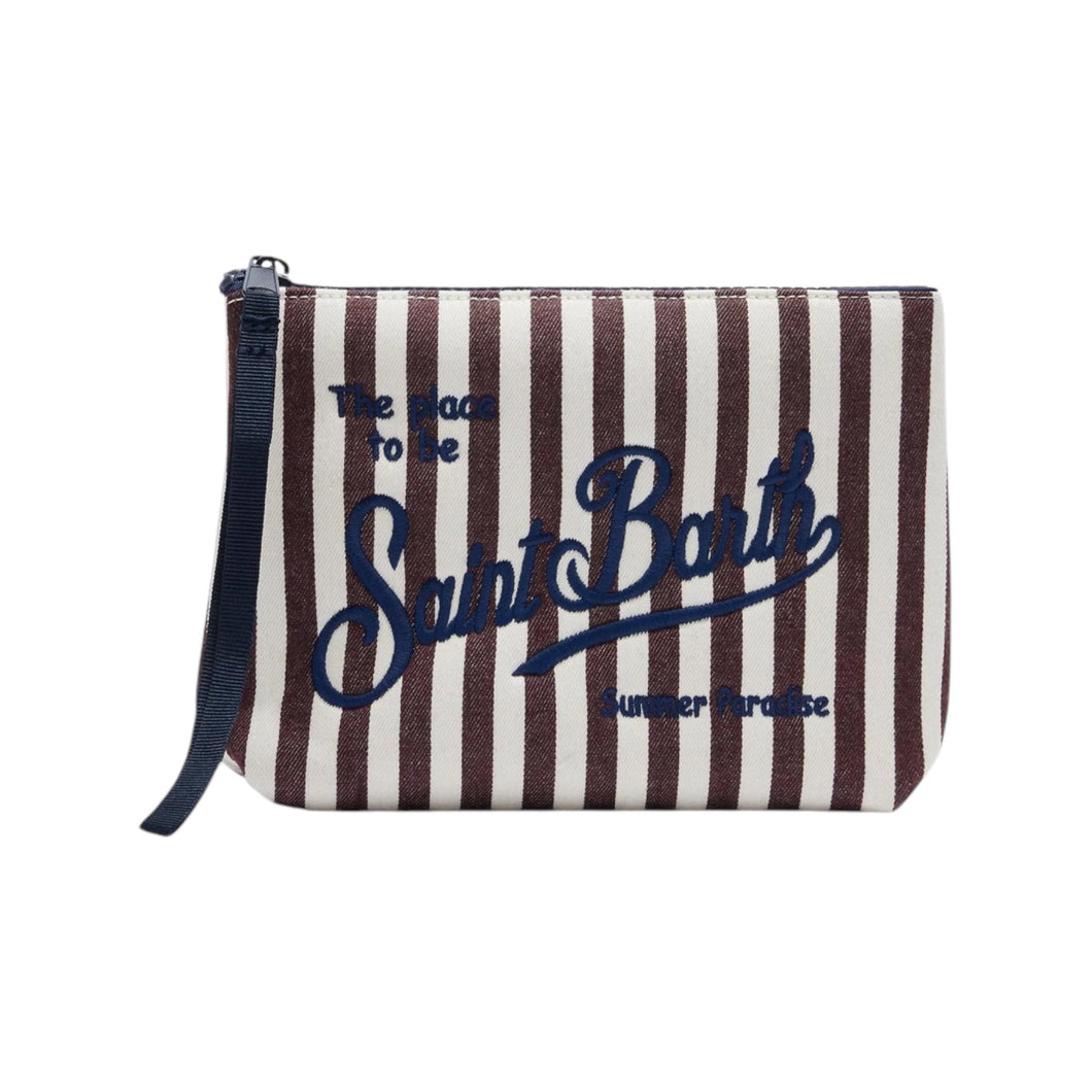 POCHETTE ALINE EFFETTO DENIM A RIGHE