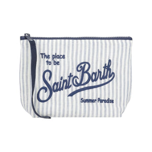 POCHETTE ALINE IN LINO A RIGHE