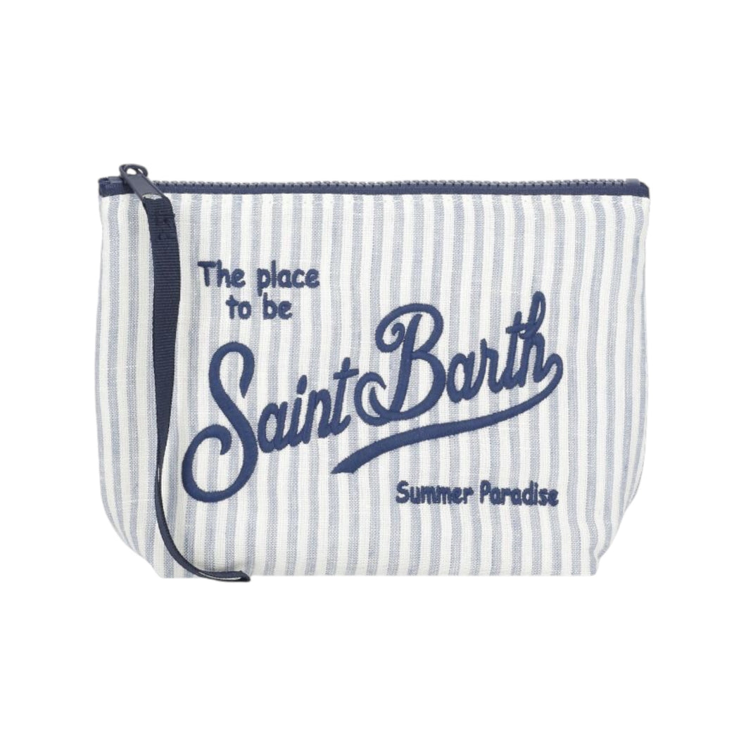POCHETTE ALINE IN LINO A RIGHE