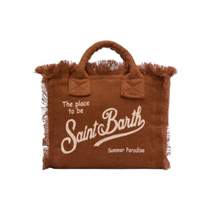 BORSA MINI VANITY IN LINO MARRONE