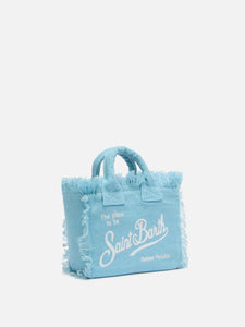 BORSA MINI VANITY IN LINO AZZURRO