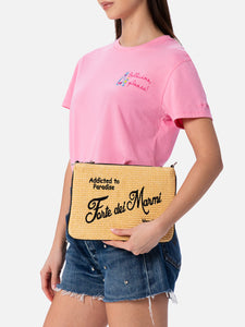 POUCH PARISIENNE IN PAGLIA CON RICAMO FORTE DEI MARMI