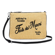 Carica l&#39;immagine nel visualizzatore di Gallery, POUCH PARISIENNE IN PAGLIA CON RICAMO FORTE DEI MARMI
