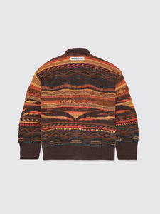Cardigan jacquard in maglia