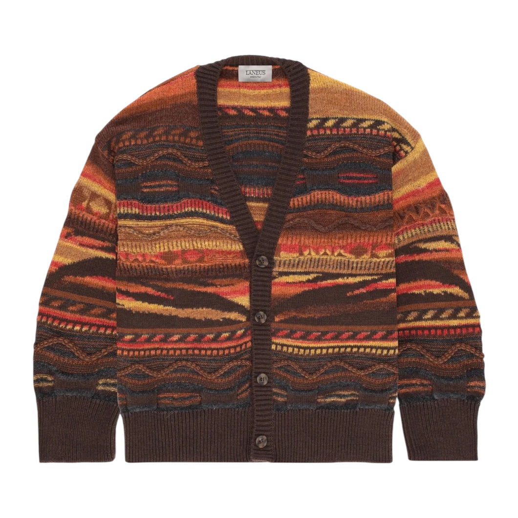 Cardigan jacquard in maglia