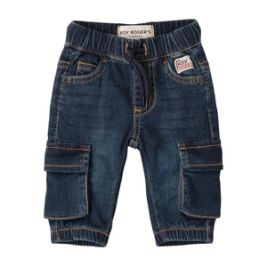 Jeans cargo con coulisse da neonato
